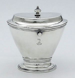 Dutch antique silver tea caddy London 1891 import marked